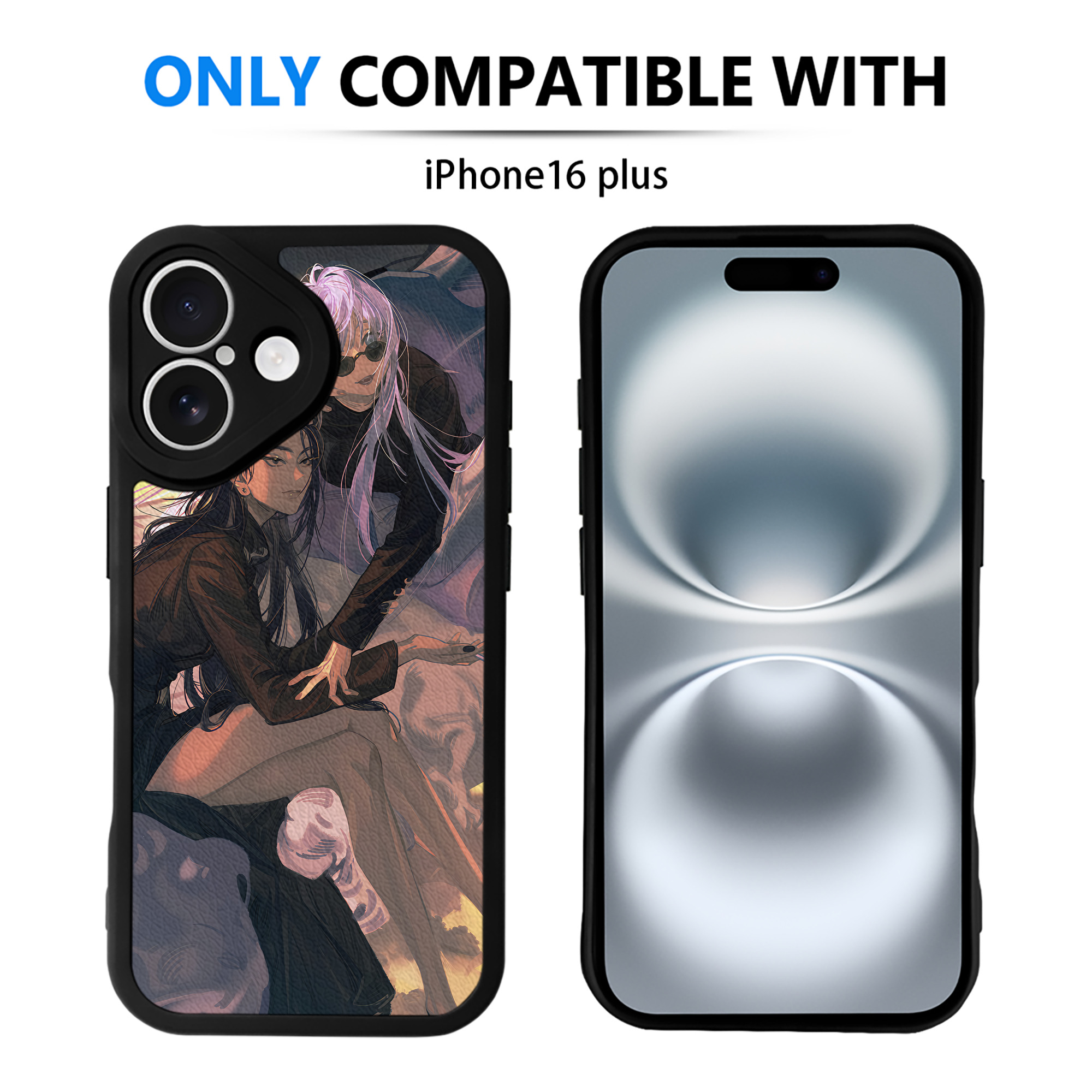 （画像用） 呪術廻戦 Jujutsu Kaisen 【iPhone 16シリーズ対応】シリコンスマホケース（レザー調） 材質：シリコン